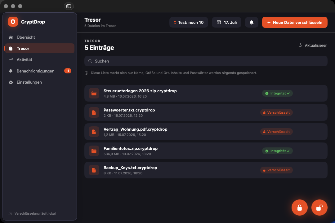 CryptDrop Tresor